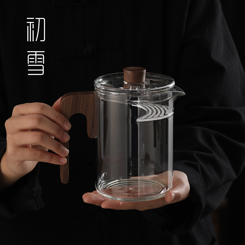 玻璃泡茶壶月牙过滤冲茶器高档家用泡绿茶专用茶具花茶沏茶公道杯