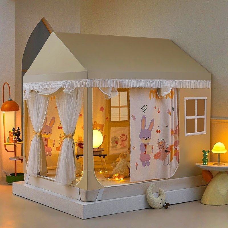 儿童蒙古包防摔蚊帐家用卧室2025新款全底婴儿型床幔遮光帘一体式