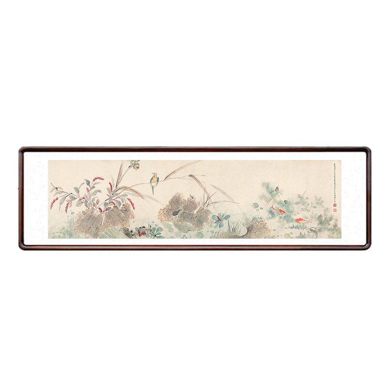 新中式客厅装饰画花鸟字画沙发背景墙挂画卧室床头背景墙壁画带框