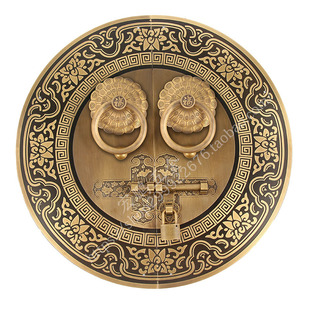 加粗仿古纯铜门环大门把手门栓仿古大门拉环木门铜环门把手定制