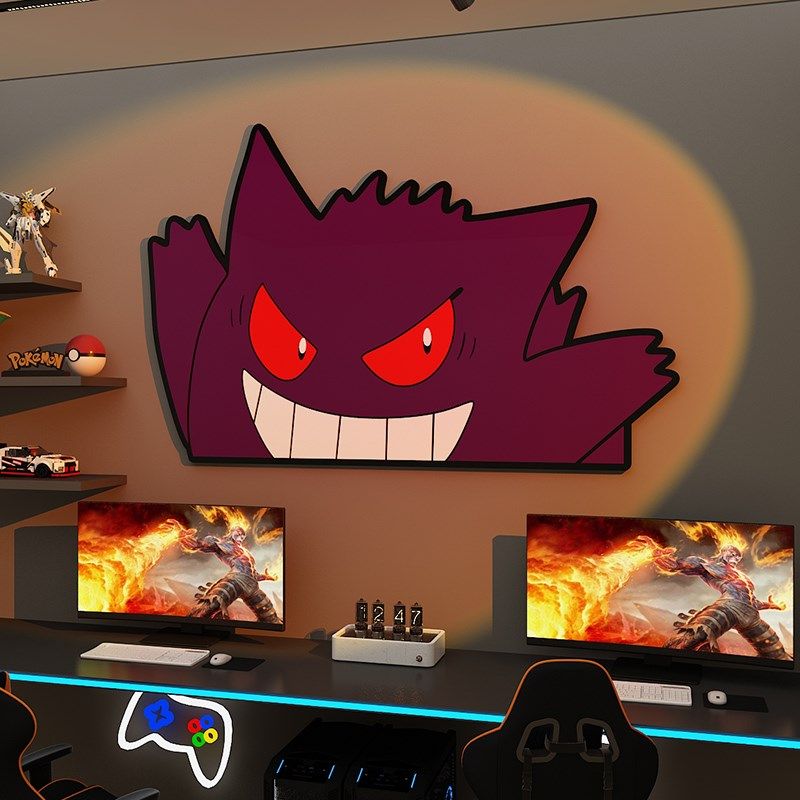 宝可梦电竞屋小房间布置装饰儿童区男孩床头改造卧室墙面贴纸网吧,家居饰品,文化墙贴,淘宝优惠券,粉丝福利购,淘宝优惠卷