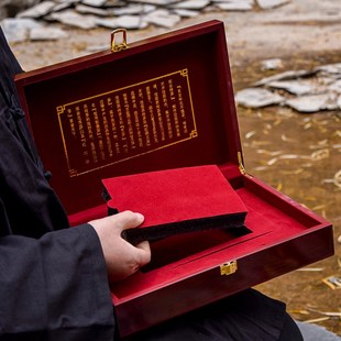 泾阳茯茶陕西官茶实木烤漆空礼盒金花伏砖茶包装盒礼品盒定制logo