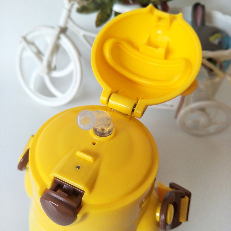 宝宝可爱不锈钢保温杯吸管杯背带水壶杯子幼儿园小孩儿童喝水杯