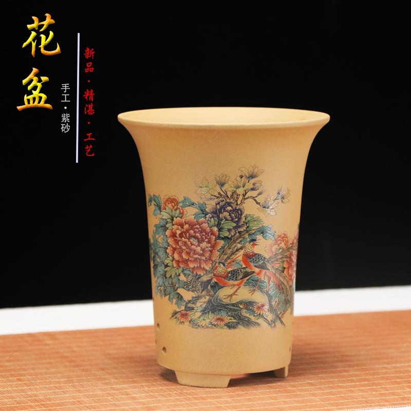 宜兴紫砂盆兰花盆牡丹盆君子兰盆大口径多肉花盆自产精品