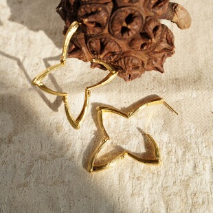 弗朗花星芒耳圈耳钉时尚高级感温柔小众设计精致个性日常百搭耳饰