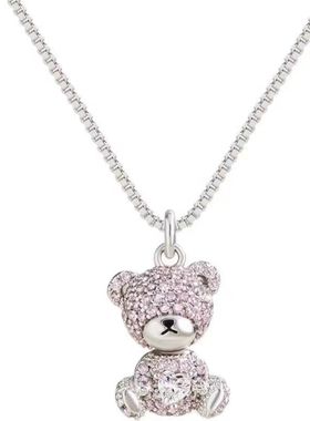 可爱萌趣小熊项链时尚个性吊坠精致轻奢小众气质百搭优雅锁骨链