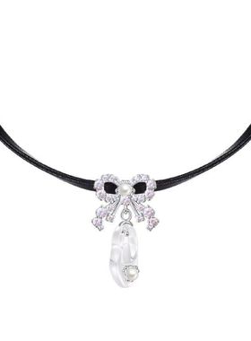 mini系列迷你星光蝴蝶结灰姑娘水晶鞋短项链甜美优雅时尚配饰女