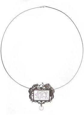 复古雕刻人物装饰细链颈链小众复古风精致款日常穿搭时尚个性饰品