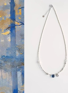 新中式水晶项链设计师款简约高级感小众精致百搭气质锁骨链女款