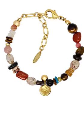 彩虹石串珠手链女2026年轻奢高级感手串多巴胺时尚百搭手环饰品