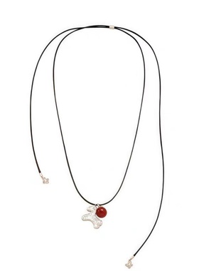 马上开花可调节皮绳项链轻奢时尚百搭小众设计精致独特气质高级感