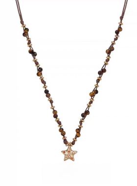 重塑未来星星吊坠精致串珠虎眼锁骨链项链手链女款精致时尚设计