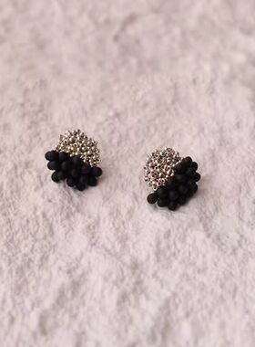 小众手作重工太极撞色耳钉复古简约百搭高级感精致优雅个性耳夹