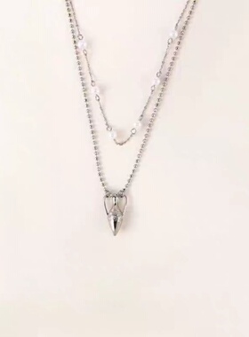 复古摆瓶双层项链高级感大气吊坠时尚小众独特百搭吸晴毛衣链女