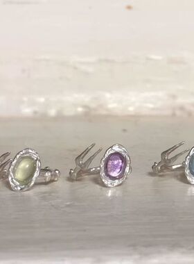 多巴胺系列中古盘子叉戒指小众个性原创设计优雅甜美时尚百搭女款