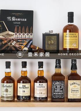 样品屋展示中心酒柜酒柜日式威士忌装饰酒层架摆件酒吧酒店假酒清