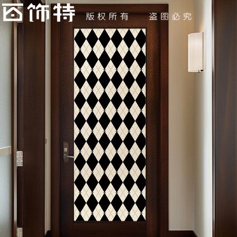 法式覆古门贴自粘浴室化妆室玻璃门翻新改造贴纸防水加厚简约壁纸,家居饰品,门贴,淘宝优惠券,粉丝福利购,淘宝优惠卷