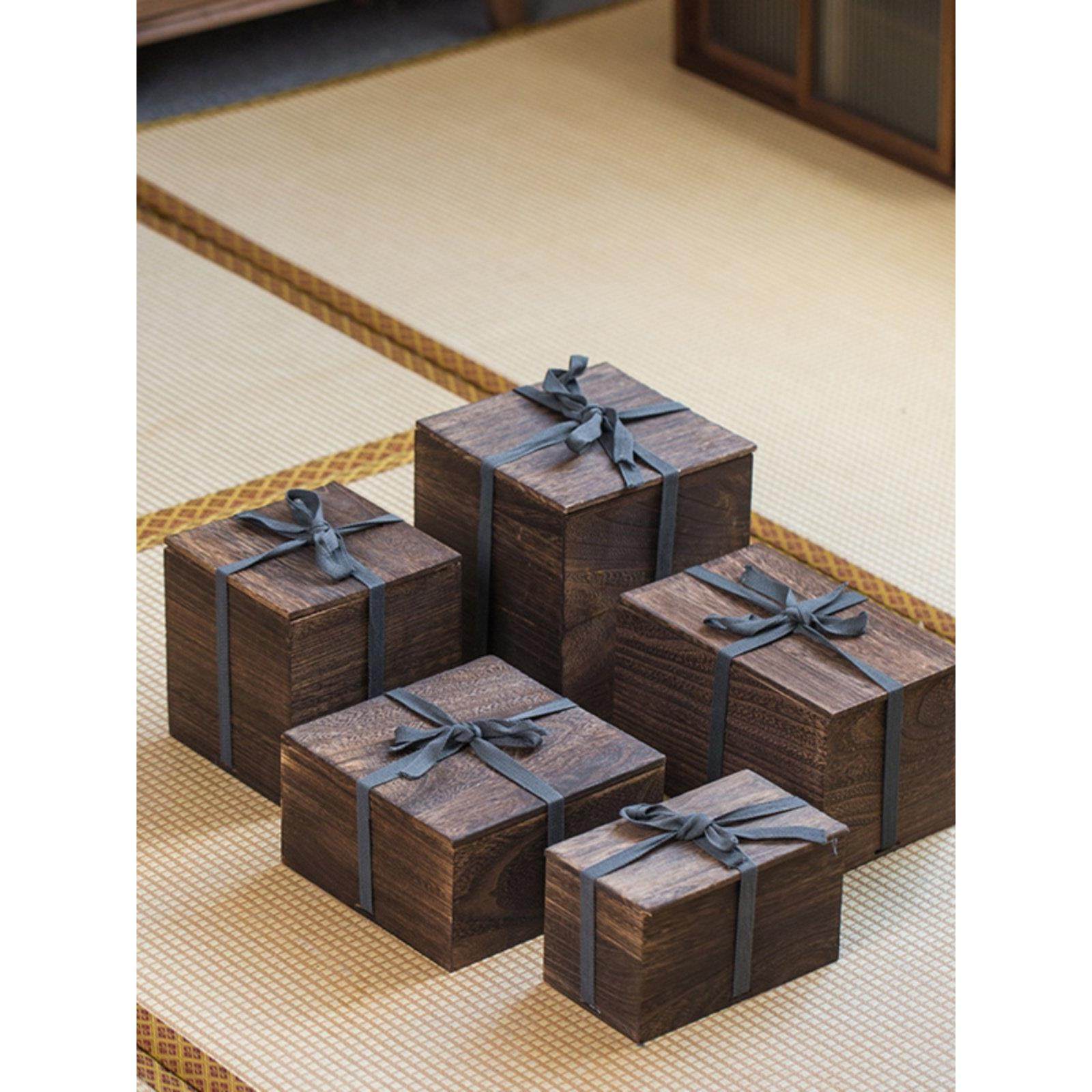 高档复古风木质礼品盒盘子家用花瓶茶杯茶壶方形木盒,包装,木盒包装,淘宝优惠券,粉丝福利购,淘宝优惠卷