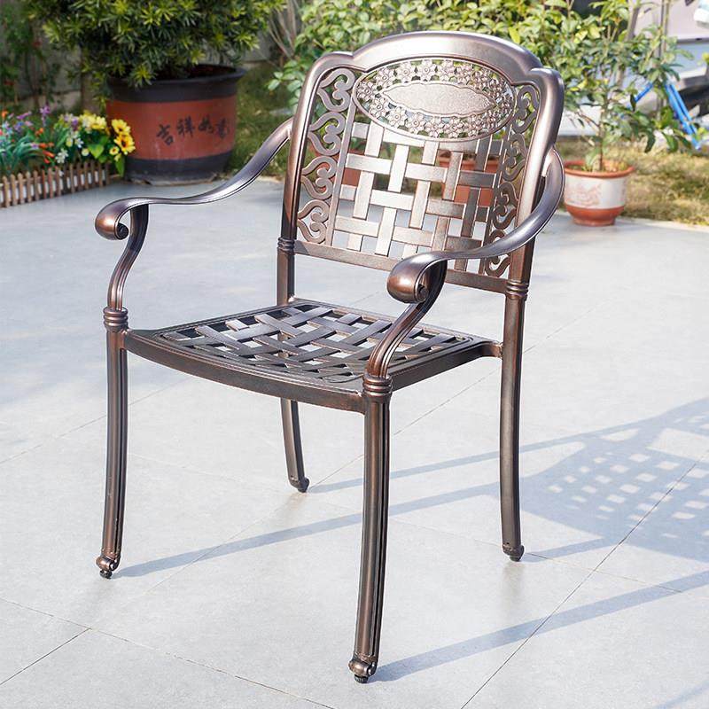 户外庭院铸铝单椅别墅露台阳台休闲椅铁艺室外花园桌椅单人靠背椅,住宅家具,桌椅套件,淘宝优惠券,粉丝福利购,淘宝优惠卷