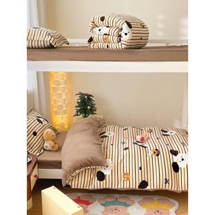 秋冬天牛奶绒男童1米35床品床笠款三件套135床上四件套儿童男生