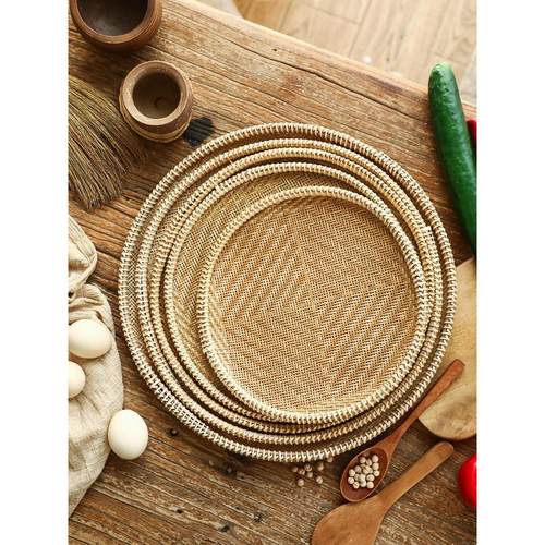 异丽手工竹编制品篮子竹筛子圆簸箕家用馒头筐竹子箩筐果篮收纳筐