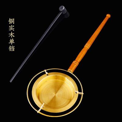 铜木柄单双铛子打击乐器家用念经助念档子长柄铜铛子引庆佛堂用品