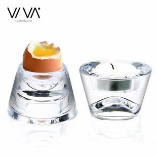 丹麦VIVA蜡烛台摆件餐桌鸡蛋杯北欧简约风格 可做家用车载香薰台