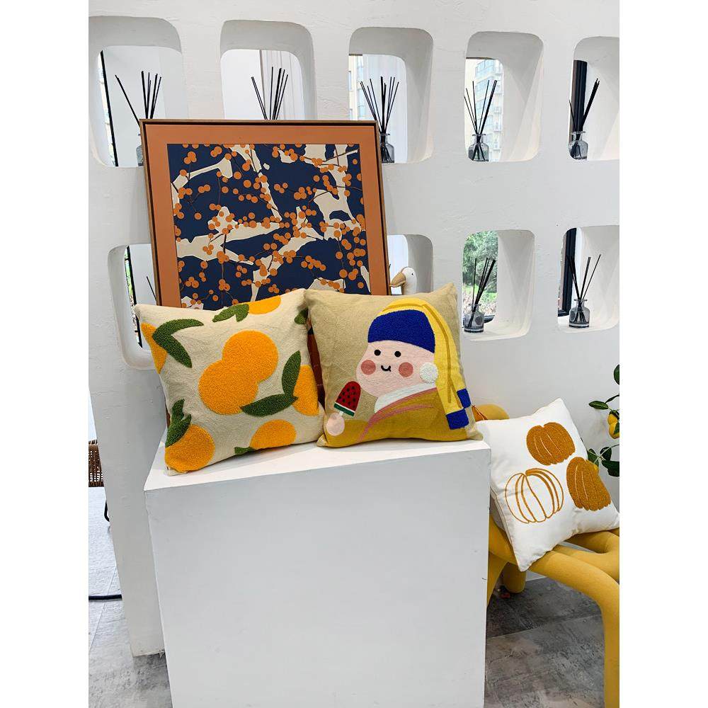 布艺卡通刺绣抱枕创意客厅沙发靠垫现代轻奢风午睡枕床头护腰靠枕,居家布艺,靠垫/抱枕,淘宝优惠券,粉丝福利购,淘宝优惠卷