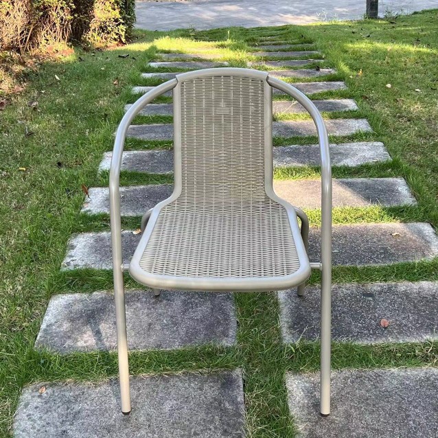 香槟波尔多椅可叠庭院阳台一体塑料靠背椅公园奶茶店烧烤店