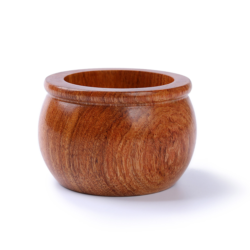 花梨木聚宝盆创意家居办公桌摆件桌面收纳桶茶桌装饰聚宝缸小木罐