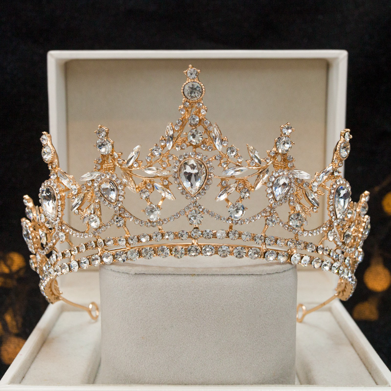 高端皇冠头饰儿童生日公主女童王冠演出女孩花童表演走秀礼服发箍