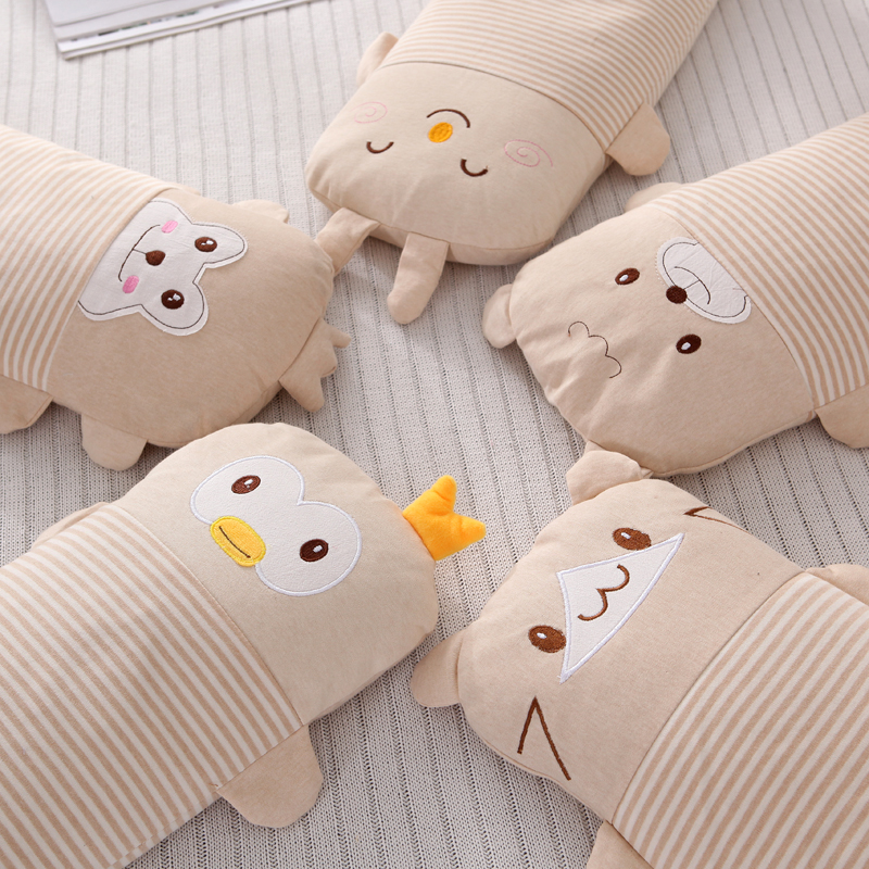 0-3岁婴儿枕头3-6岁儿童环保彩棉卡通枕套学生吸汗荞壳枕芯荞麦皮