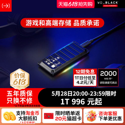 闪迪WD西部数据移动固态硬盘P40