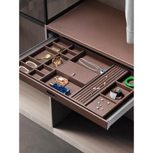 衣柜拉篮意大利衣帽间珠宝盒抽屉皮革拉出裤架格纹拉出内衣五金定