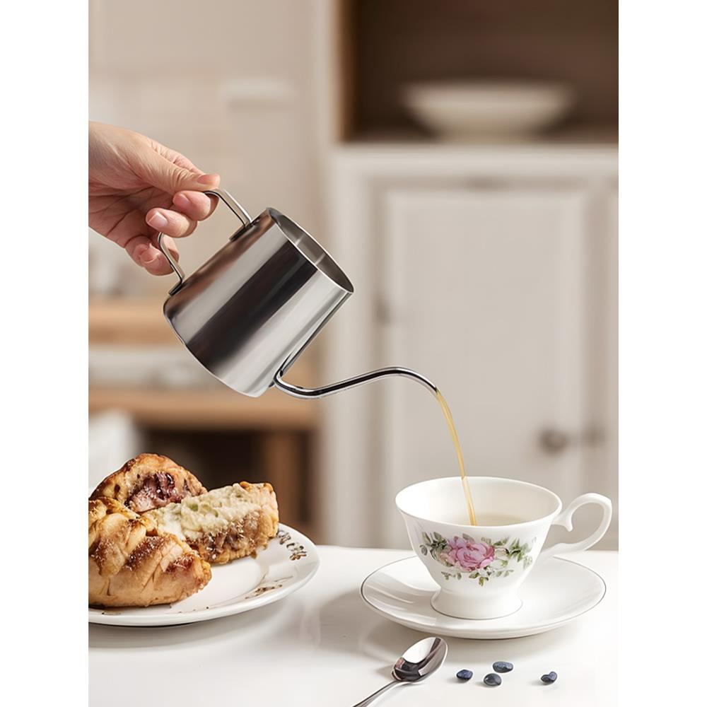 304不锈钢手冲咖啡壶 旅行办公家用挂耳咖啡长嘴壶细口壶带盖