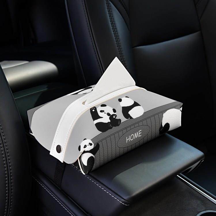 可爱大熊猫车载纸巾盒汽车创意椅背纸巾包车内扶手箱多功能卫生纸,收纳整理,纸巾盒,淘宝优惠券,粉丝福利购,淘宝优惠卷