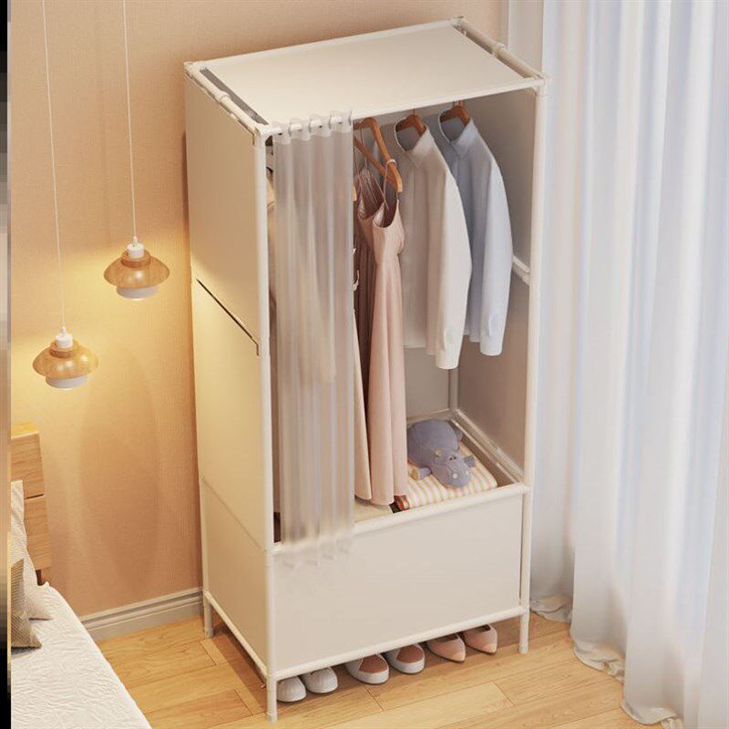 衣架落地带防尘罩家用简易拼接衣柜结实耐用经济型出租房衣帽柜子