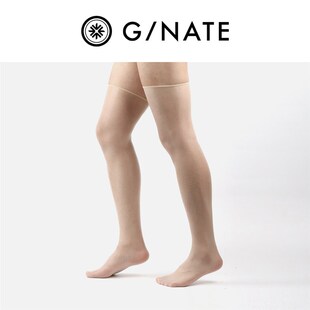 及图GNATE过膝大腿袜油光长筒袜正装袜超薄油亮肉色丝袜男性3双装