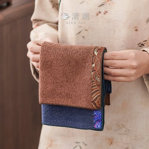 清澜茶巾桌布吸水高档加厚茶桌泡茶专用毛巾功夫茶具配件茶盘配件