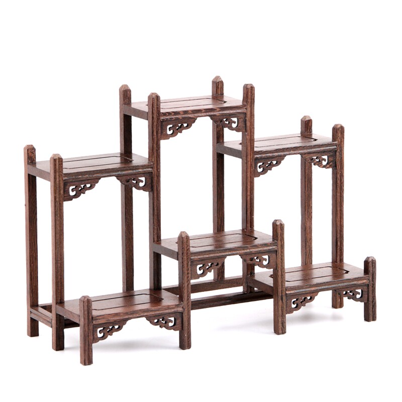 鸡翅木多宝阁茶壶茶具架子小博古架实木中式摆件紫砂壶展示置物架