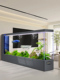 中大型鱼缸办公室公司客厅落地屏风隔断新款 超白玻璃生态水族箱