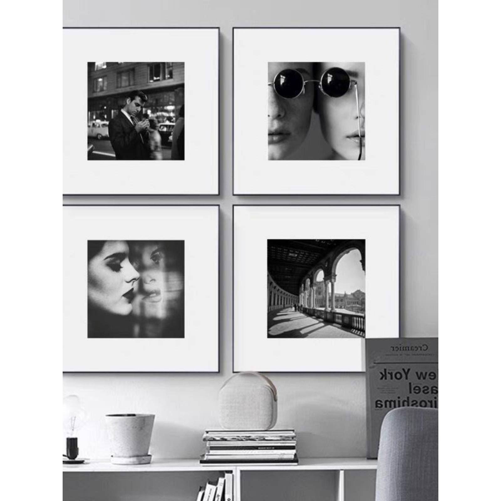 J6DA黑白海报装饰画摄影挂画照片墙饰工作室画书房墙壁画简约餐厅图片