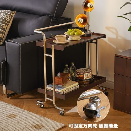 实木可移动小推车阳台边几简约沙发边柜茶几客厅餐厅置物架桌子