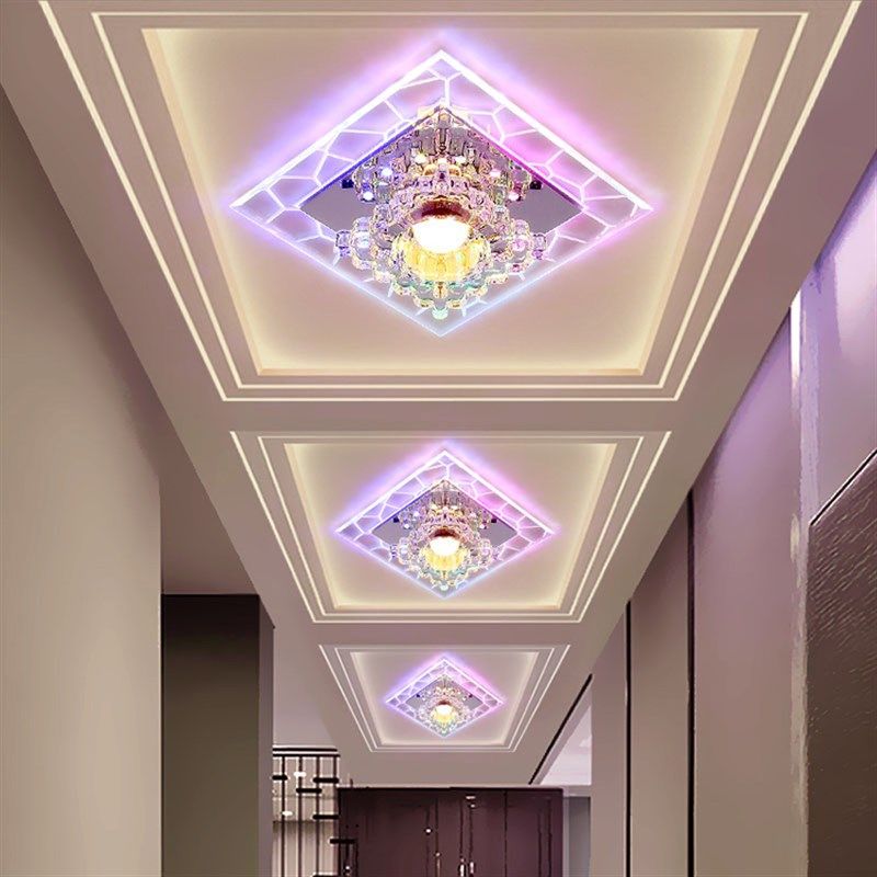 led射灯水晶筒灯过道灯入户走廊玄关灯天花灯走道门厅简约吸顶灯,家装灯饰光源,嵌入式射灯,淘宝优惠券,粉丝福利购,淘宝优惠卷