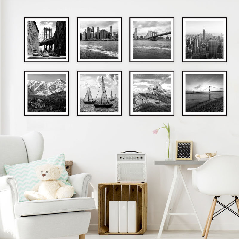 黑白装饰画艺术壁画现代简约办公室挂画客厅沙发背景卧室餐厅墙画,家居饰品,现代装饰画,淘宝优惠券,粉丝福利购,淘宝优惠卷