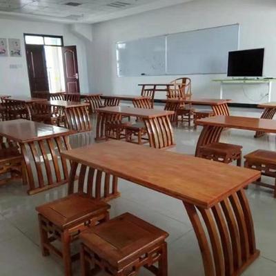 需定制书法课 国学馆课桌学生课桌书桌仿古课桌国学桌椅国学课桌
