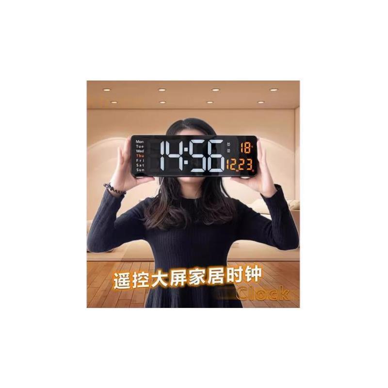 13寸led大屏时钟闹钟电子钟北欧数字钟表简约客厅挂钟usb厂家