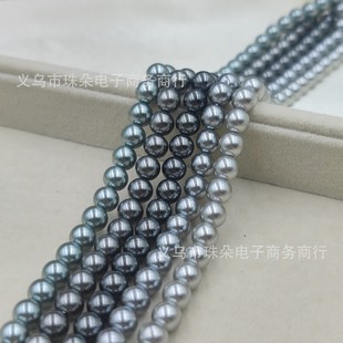 灰色珍珠616 1仿珍珠贝珠串珠散珠直孔洛