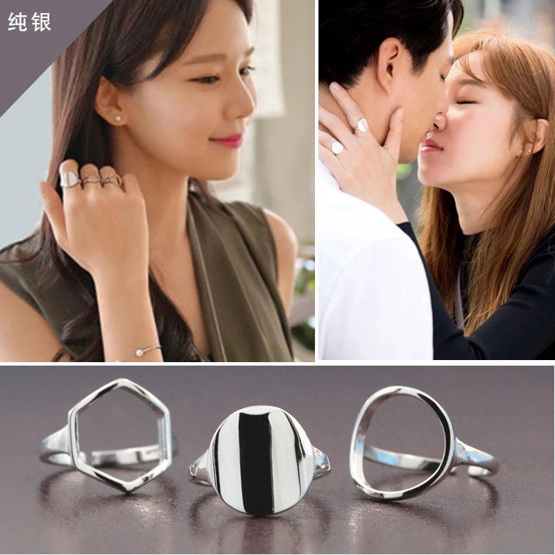 日韩纯银戒指首饰品女没关系是爱情制作人孔孝真同款豆嫂鬼怪指环