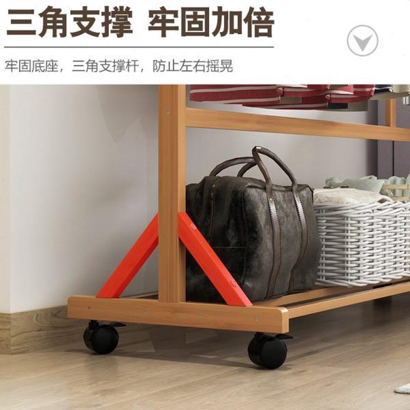 衣服架子卧室出租房家用挂落地衣架移动客厅实木晾衣架简易衣帽架